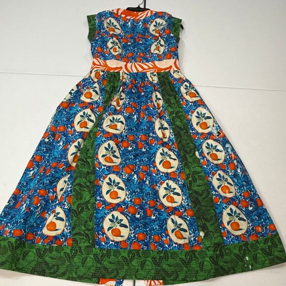 Hunter Bell April Dress orange green cotton size 8 - Picture 6 of 8